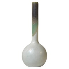 German Modern Long Neck Glazed Ceramic vase by Peter Müller for Sgrafo Atelje