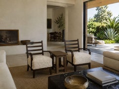 German Modern, Lounge Chairs, Oak, Beige Shearling, Germany, 1940s