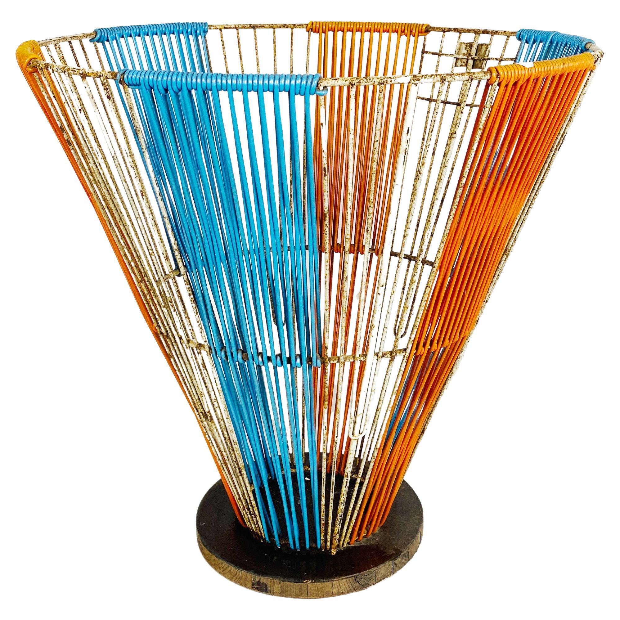 German Modern Plastic and Metal Umbrella Stand, 1980s