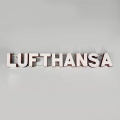 German modern sign Lufthansa in white plexiglass, 1970s