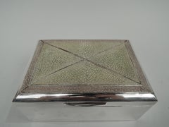 German Modern Silver and Shagreen Silver Box