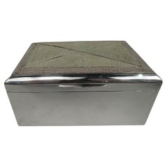 Antique German Modern Silver and Shagreen Silver Box