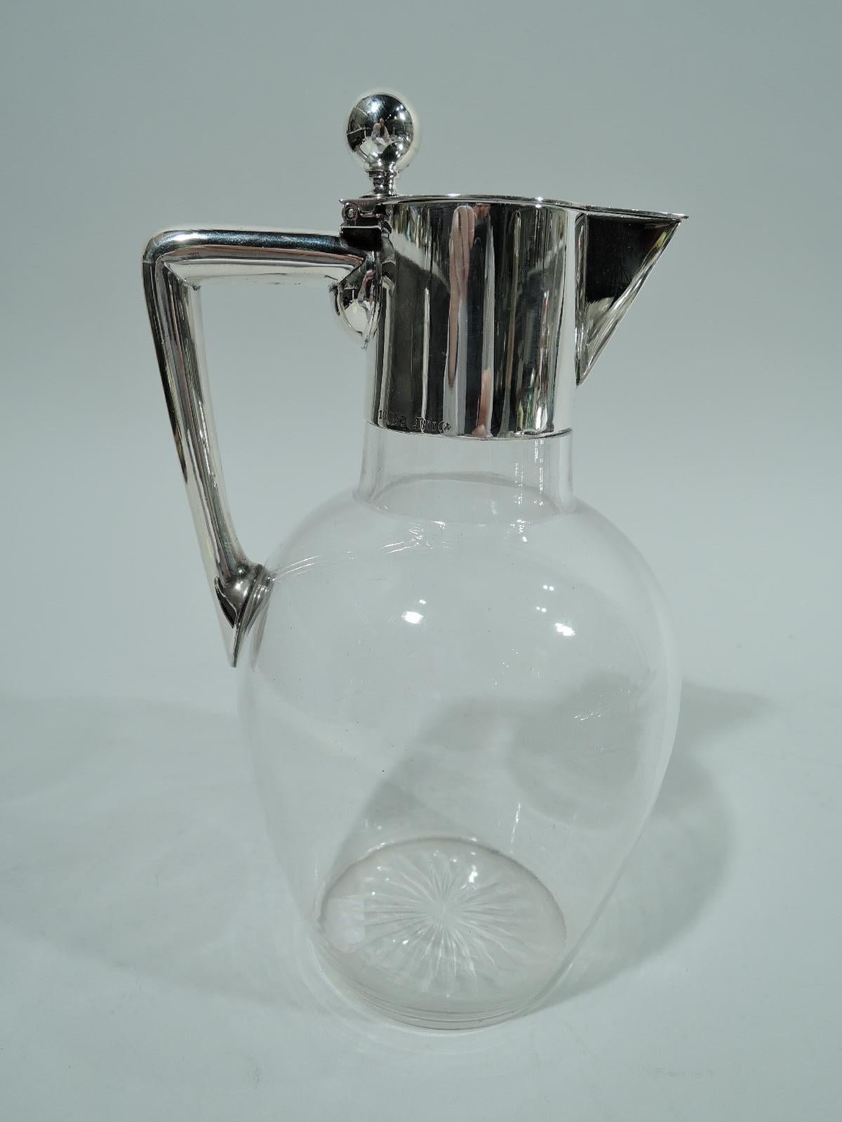 Art Deco German Modern Silver & Glass Decanter