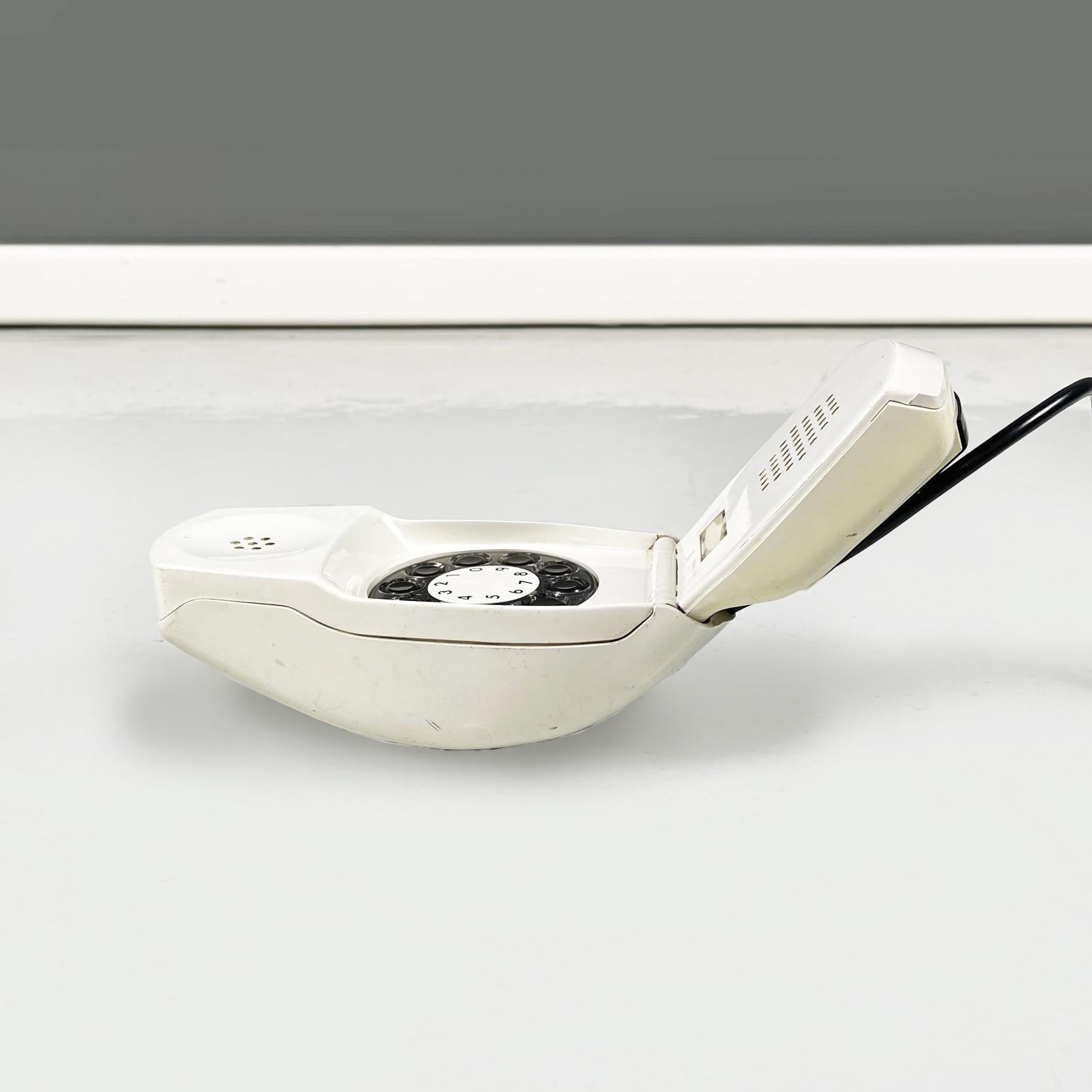 German Modern White Telephone Mod. Grillo by Zanuso Sapper for Siemens, 1960s In Good Condition For Sale In MIlano, IT