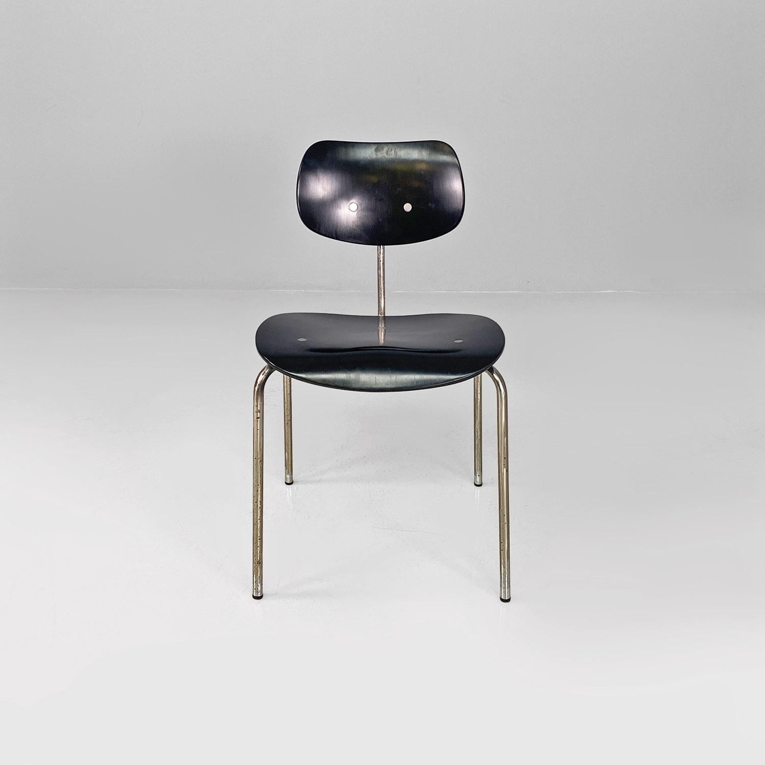 Moderno German modern wood metal SE68 chairs by Egon Eiermann for Wilde + Spieth, 1960s in vendita