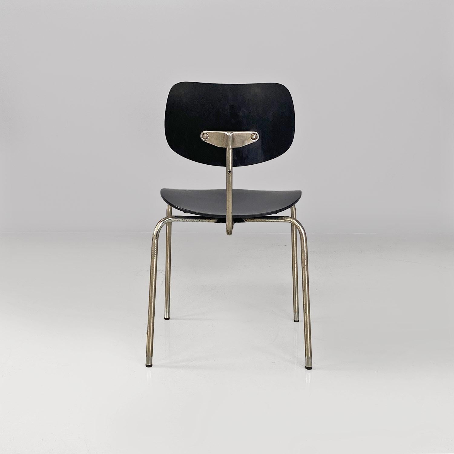 German modern wood metal SE68 chairs by Egon Eiermann for Wilde + Spieth, 1960s in vendita 1