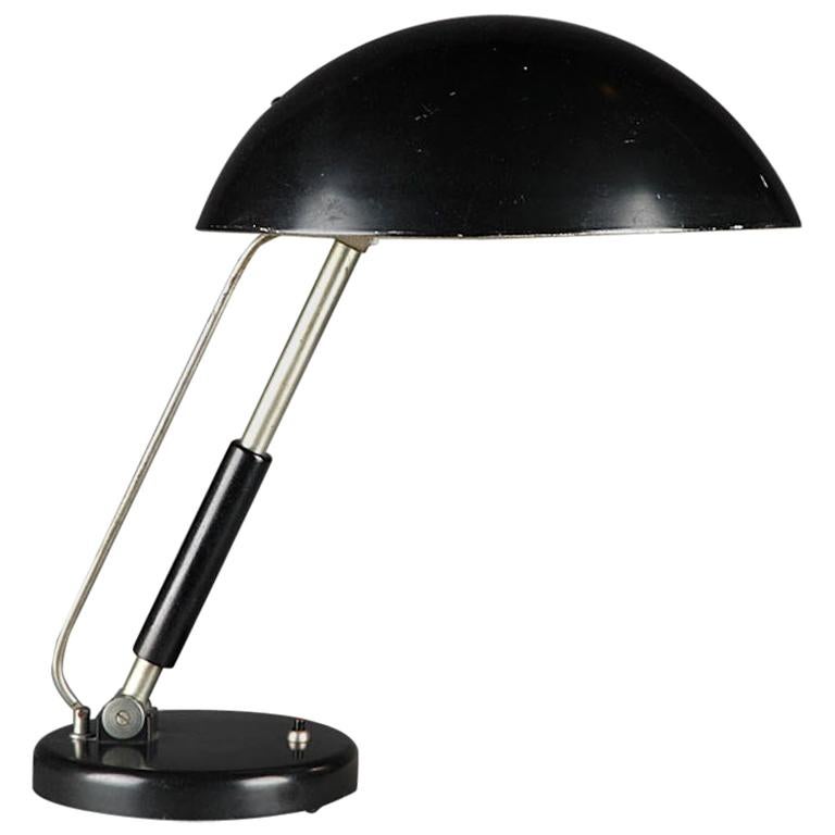 Art Deco Chromed Metal and Makassar Ebony Desk Lamp For Sale at 1stDibs