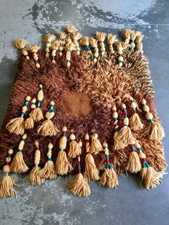 German Modernist Ewald Kroner Wallhanging in Wool Called 'Mexican Sun'