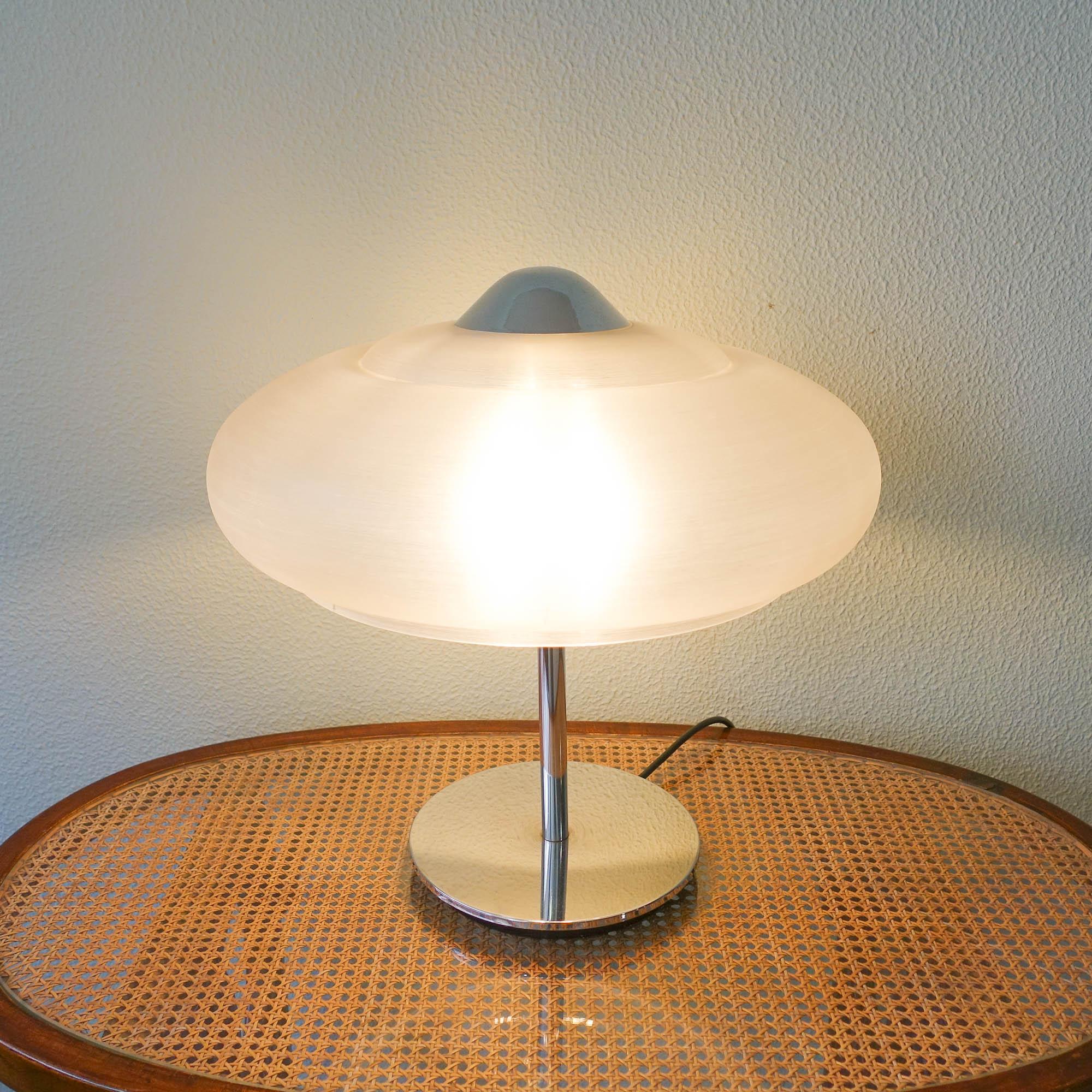 Metal German Mushroom Table Lamp, 1970's For Sale