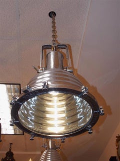 Single German Nautical Aluminum Hanging Ship Light, Wiska Co, 20th Century