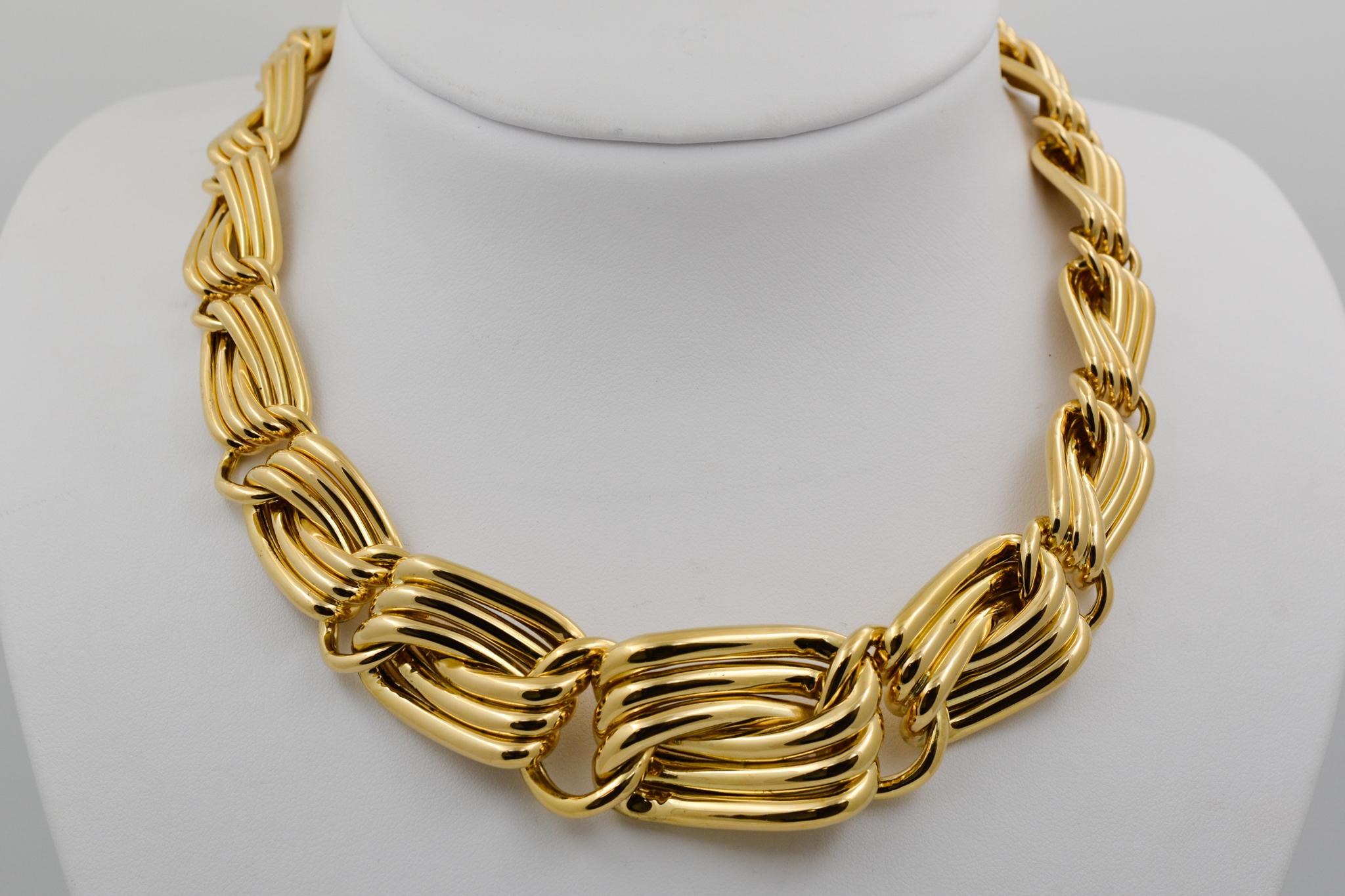 Exklusiv aus der Eiseman Estate Jewelry Collection:: diese 18k Gelbgold deutschen Neiman Marcus abgestuften Link Halskette misst bei 18 
