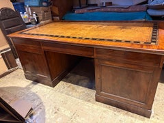 German Neo Classical Mahogany Partner's Desk