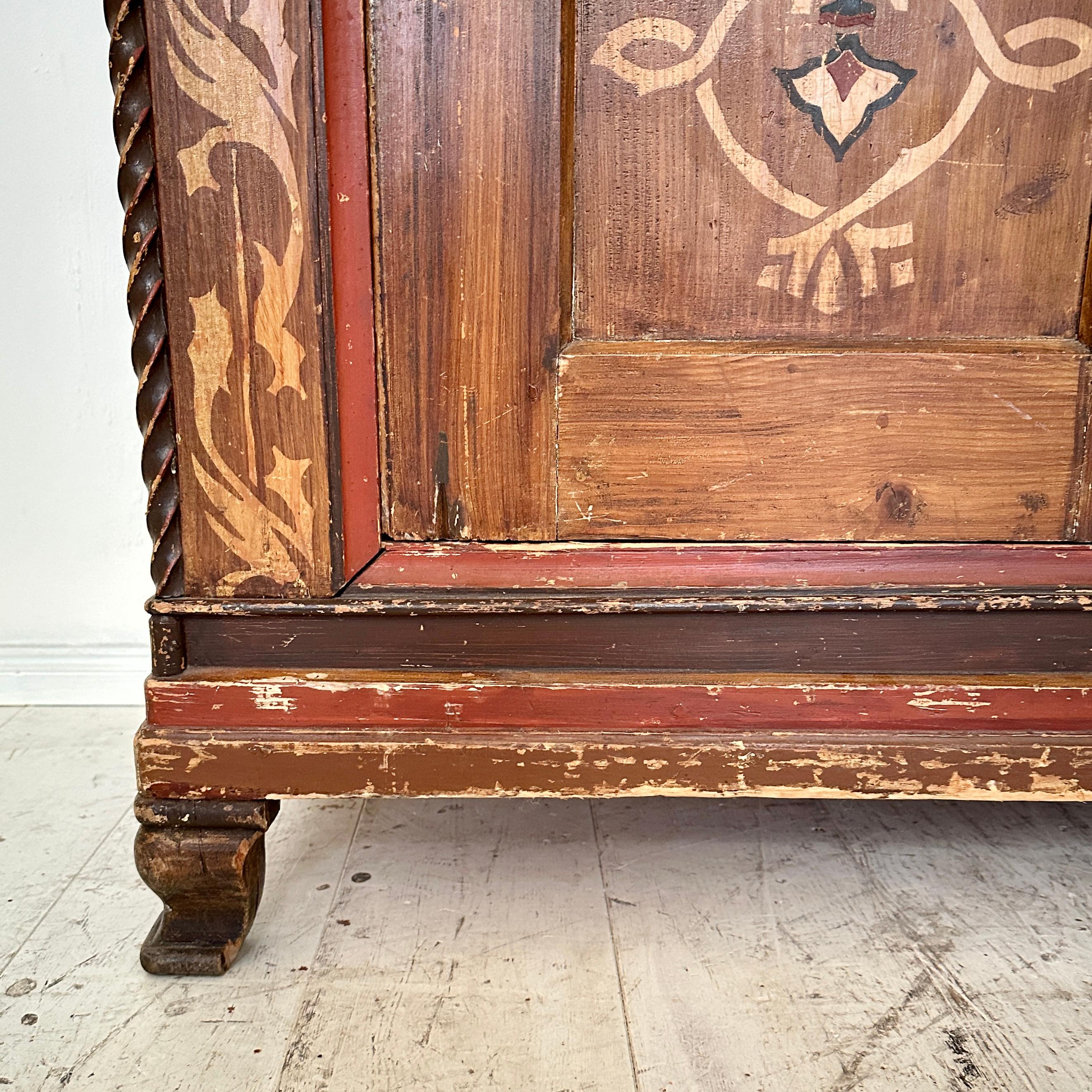 German Neo-Gothic Painted and Carved Cupboard, around 1870 For Sale 3