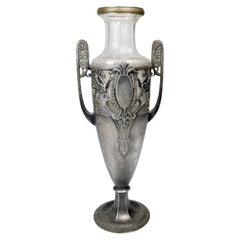 JAR néoclassique allemand en étain et verre, années 1900