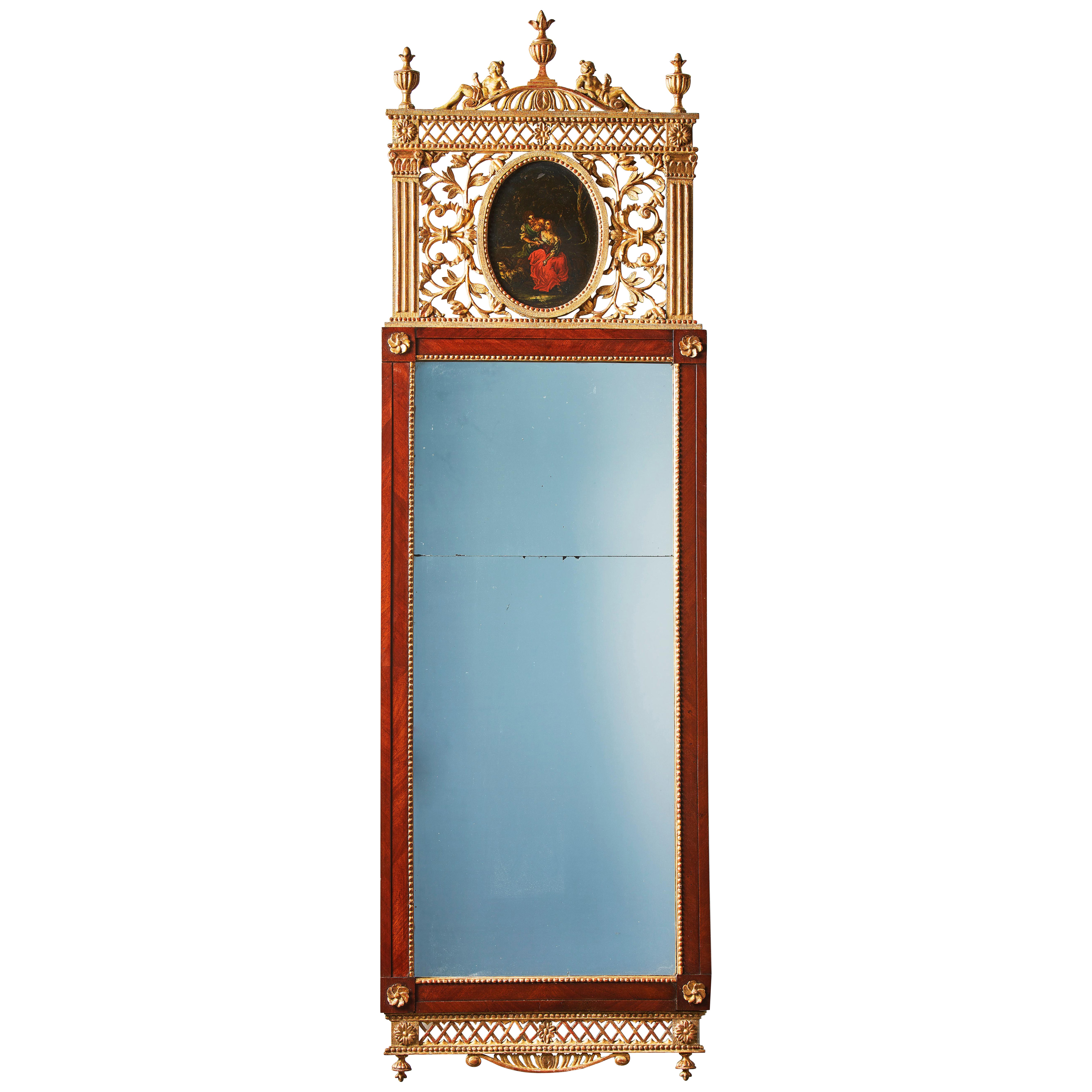 Deutscher klassizistischer Spiegel von Stobwasser, Berlin oder Braunschweig, um 1800 im Angebot