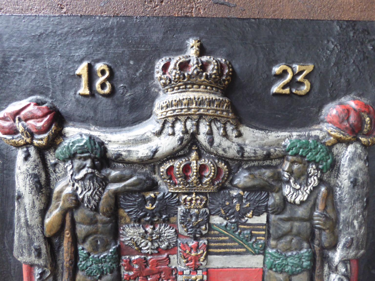 20th Century German Neoclassical Style Coat of Arms Fireback / Backsplash For Sale