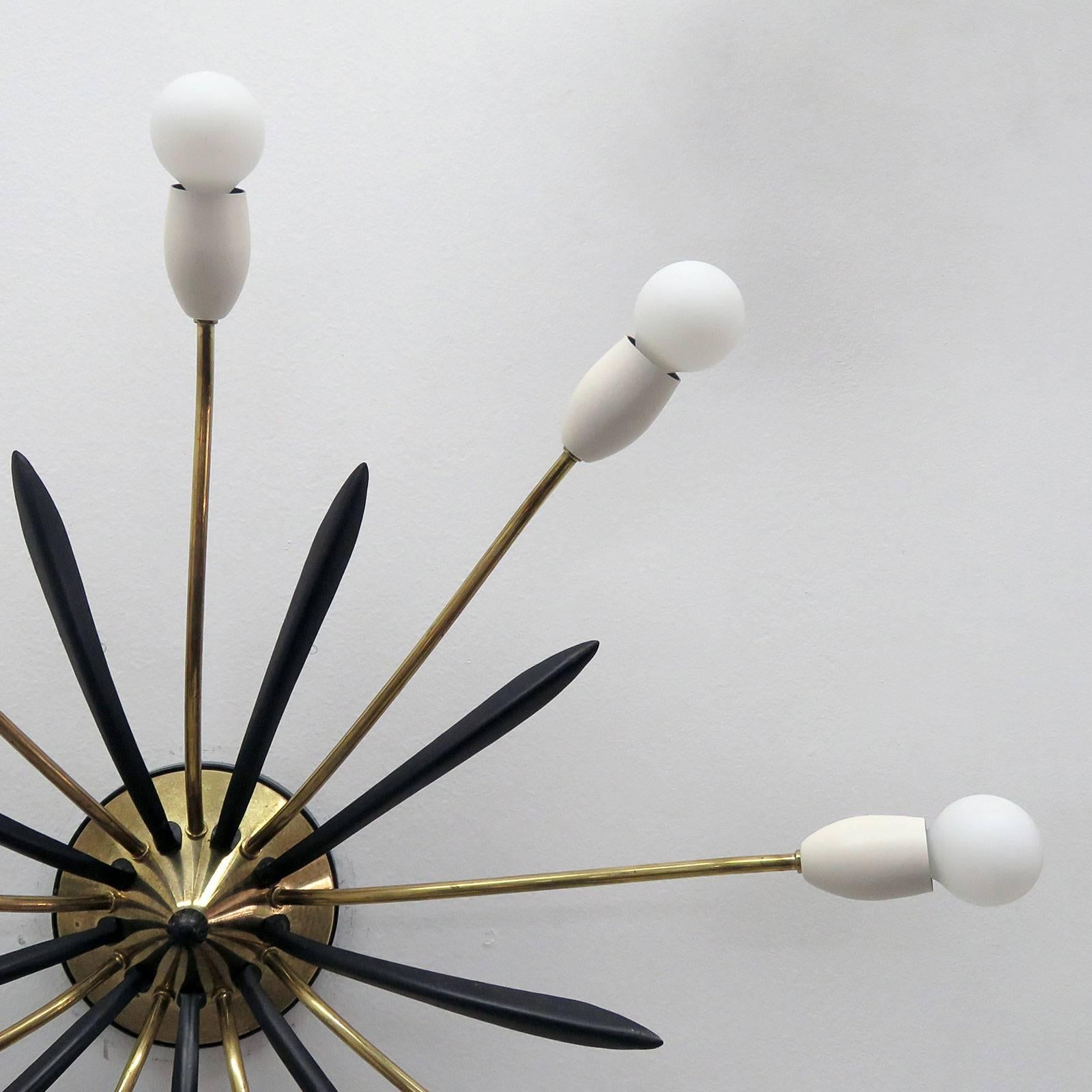 German Nine-Arm Sputnik Light, 1950s In Good Condition In Los Angeles, CA