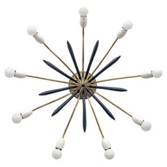 German Nine-Arm Sputnik Light, 1950s German Nine-Arm Sputnik Light, 1950s