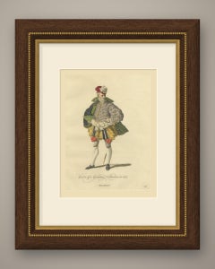 German Nobleman in Plumed Red Cap and Paned Hose, Costume of 1577, 1757
