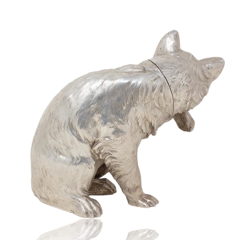 German Novelty Silver Cat by Ludwig Neresheimer & Co In Good Condition For Sale In Newark, England