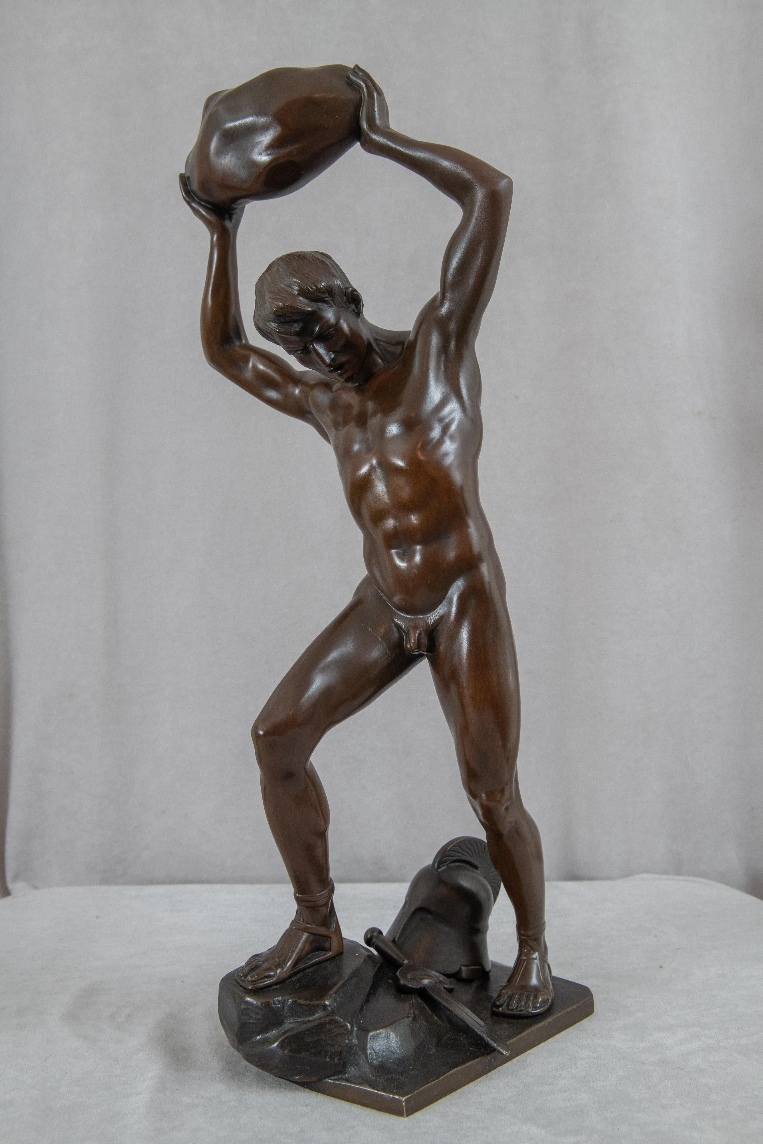 Moulage Warrior masculin nu allemand Otto Schmidt Hofer, vers 1910 en vente