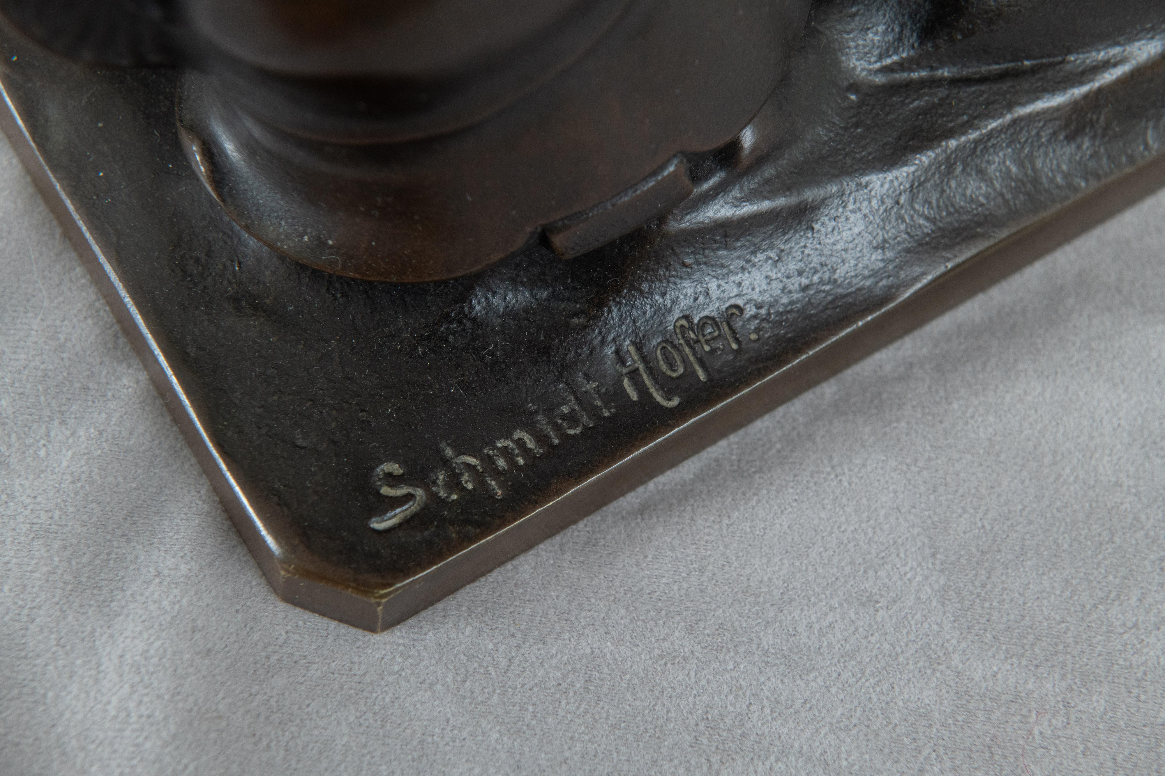 Bronze Warrior masculin nu allemand Otto Schmidt Hofer, vers 1910 en vente