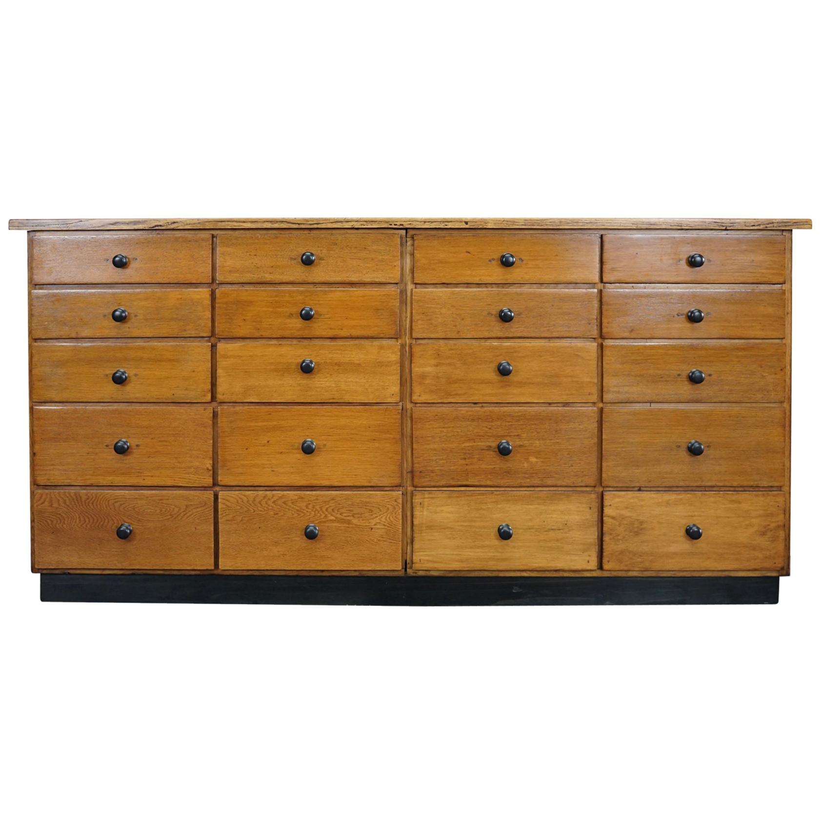 German Oak Apothecary Cabinet, 1950s