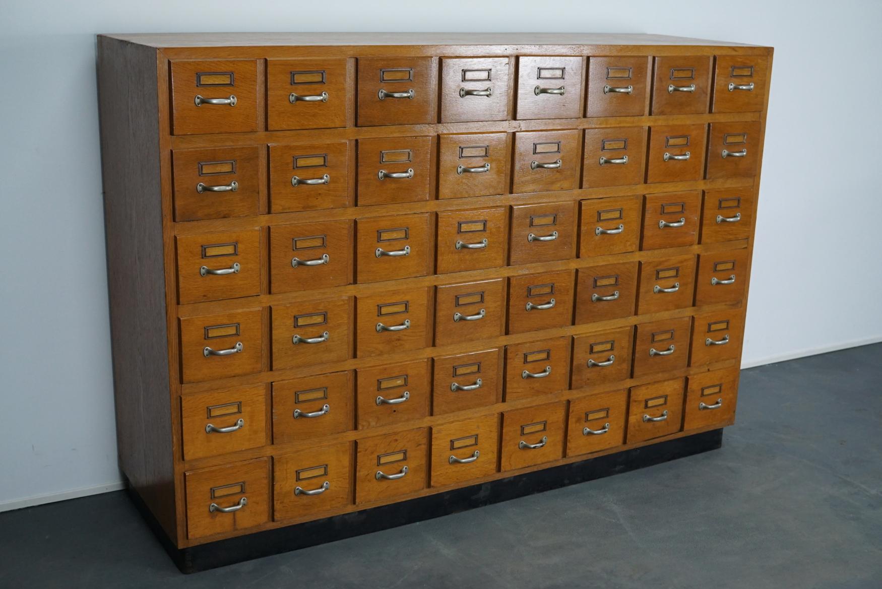 German Oak Apothecary Cabinet / Filing Cabinet, circa 1950s 4
