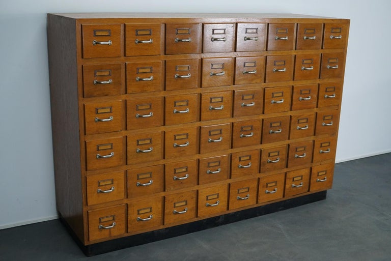 German Oak Apothecary Cabinet Filing Cabinet Circa 1950s For