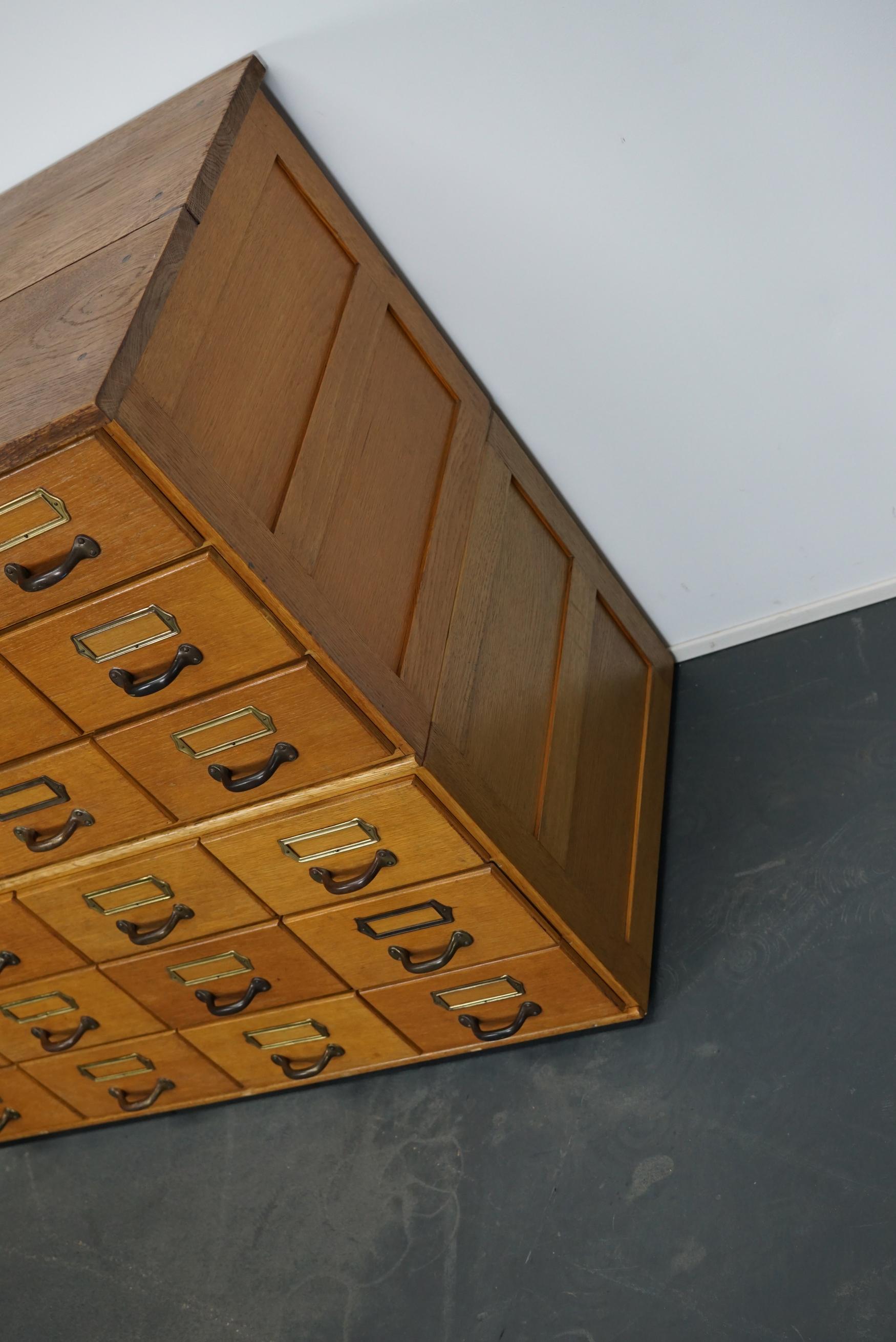 German Oak Apothecary Cabinet / Filing Cabinet, circa 1950s 1