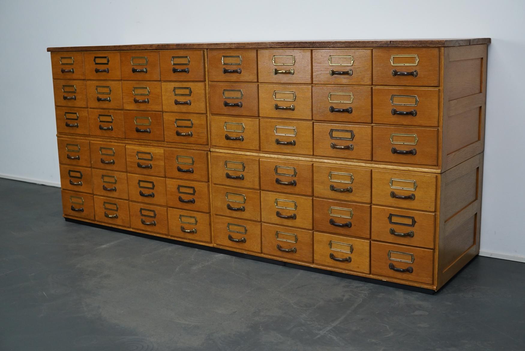 German Oak Apothecary Cabinet / Filing Cabinet, circa 1950s 2