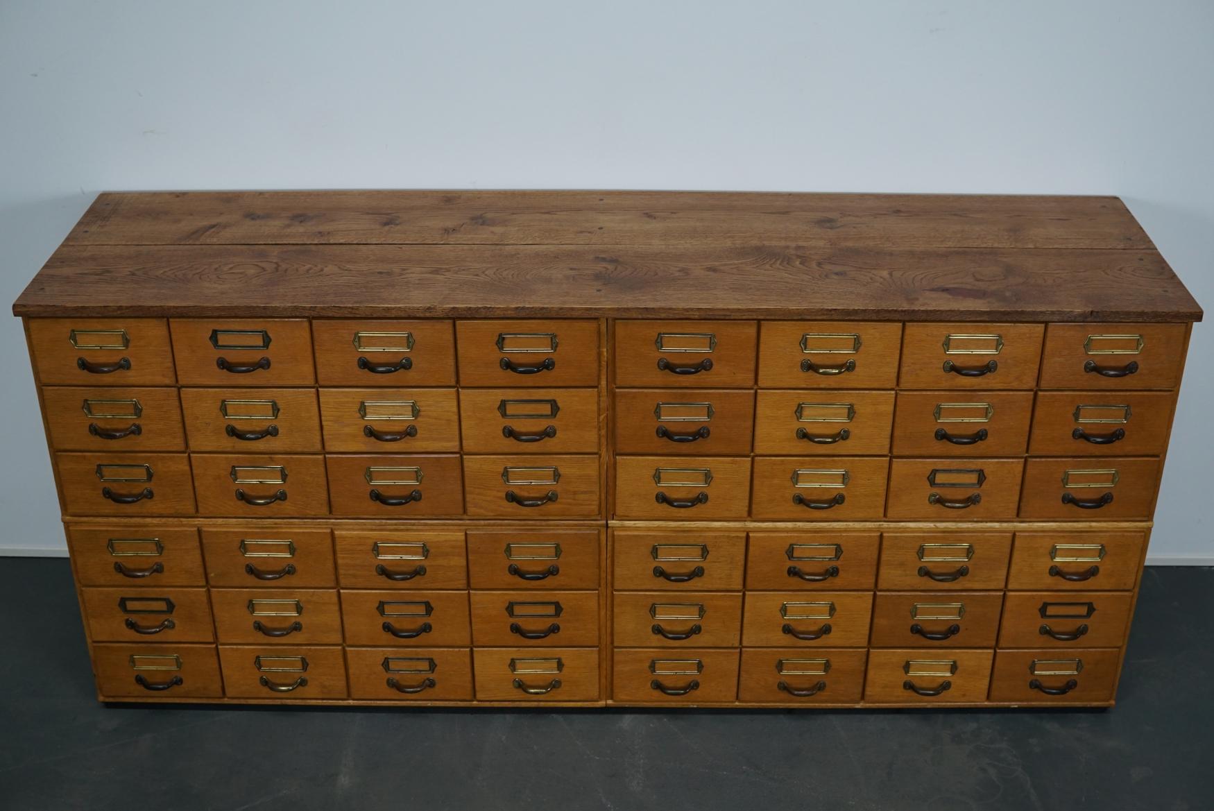 German Oak Apothecary Cabinet / Filing Cabinet, circa 1950s 3