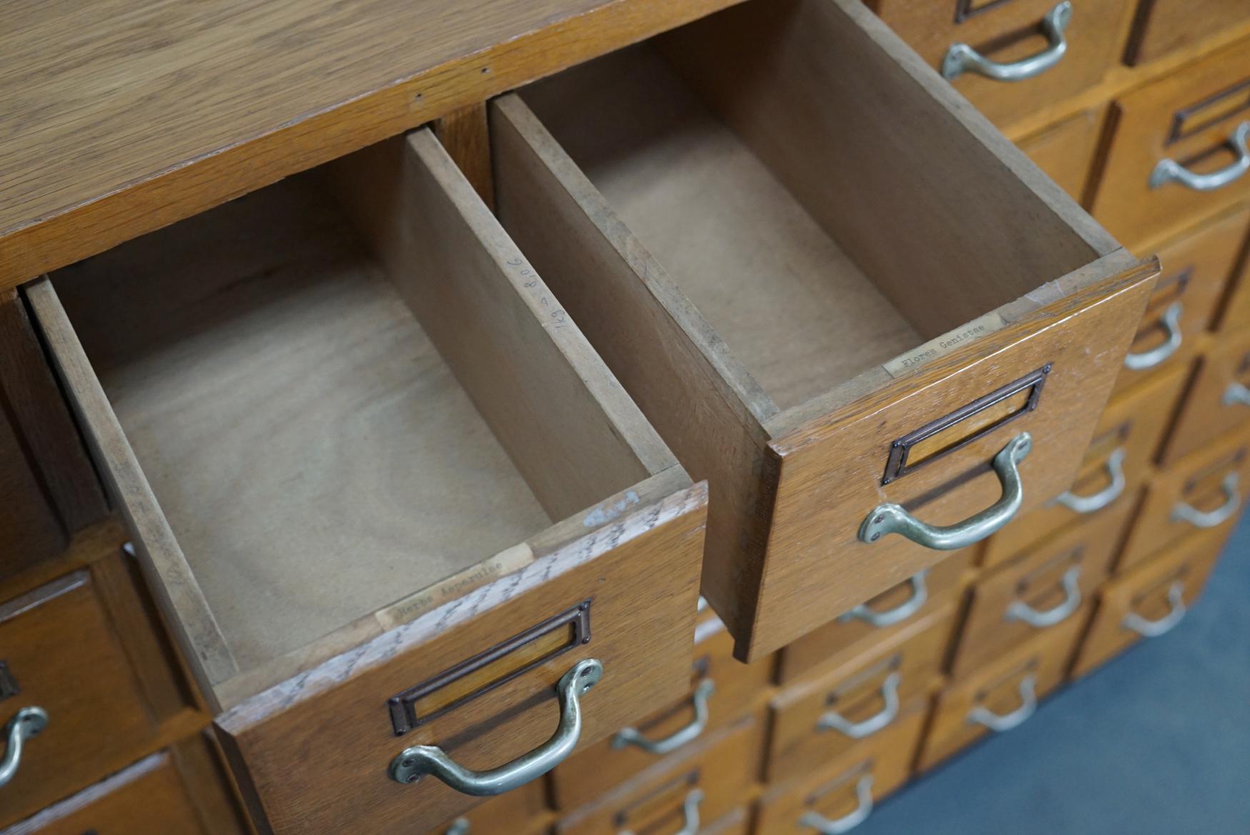 German Oak Apothecary Cabinet / Filing Cabinet, circa 1950s 3