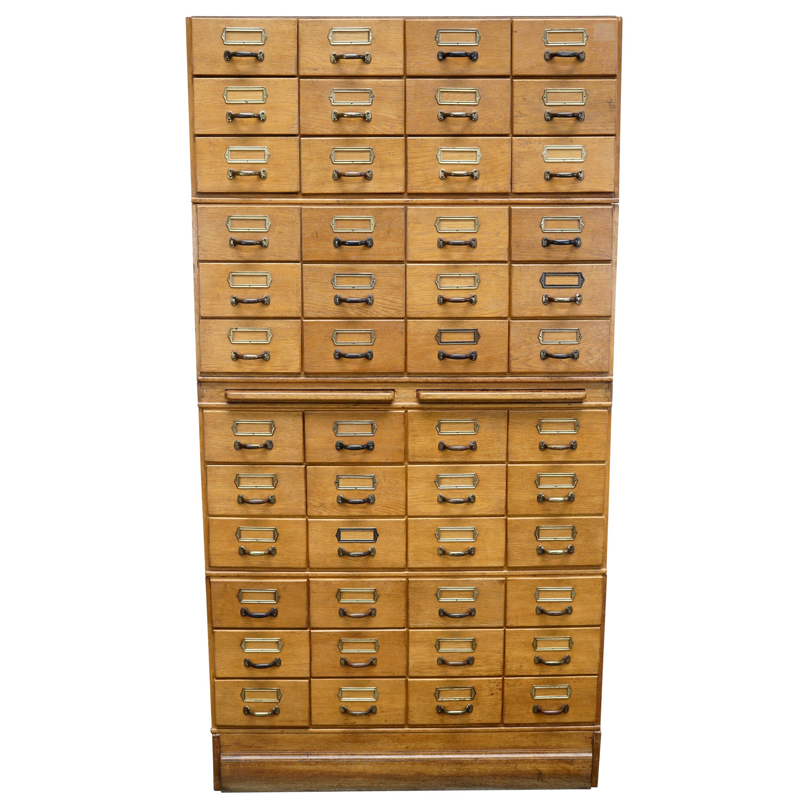 German Oak Apothecary Cabinet / Filing Cabinet, circa 1950s