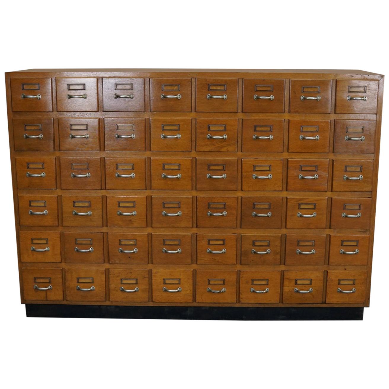 German Oak Apothecary Cabinet / Filing Cabinet, circa 1950s
