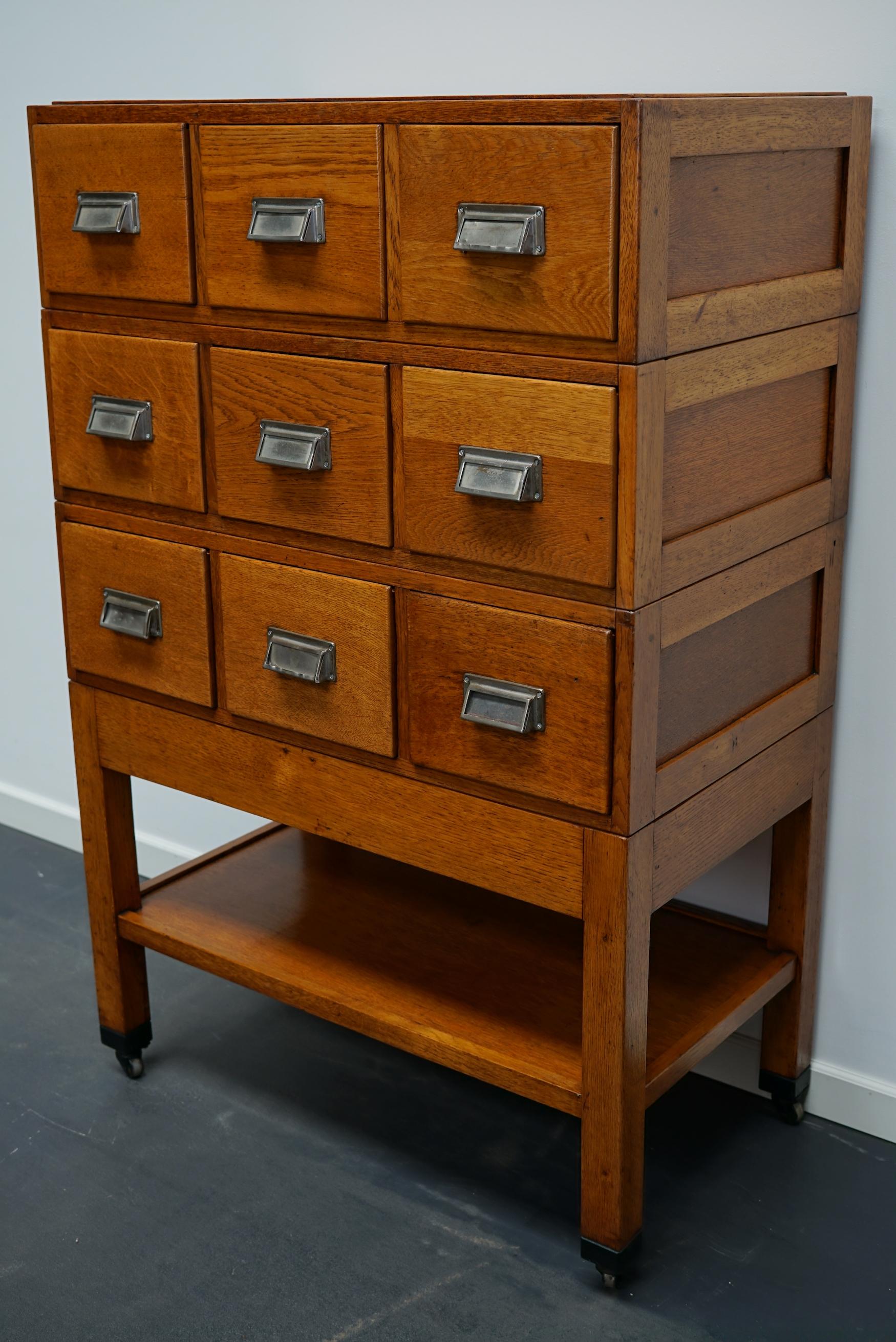 German Oak Apothecary Cabinet, Mid-20th Century 11