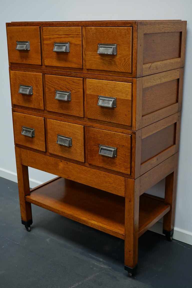 German Oak Apothecary Cabinet, Mid-20th Century For Sale 11