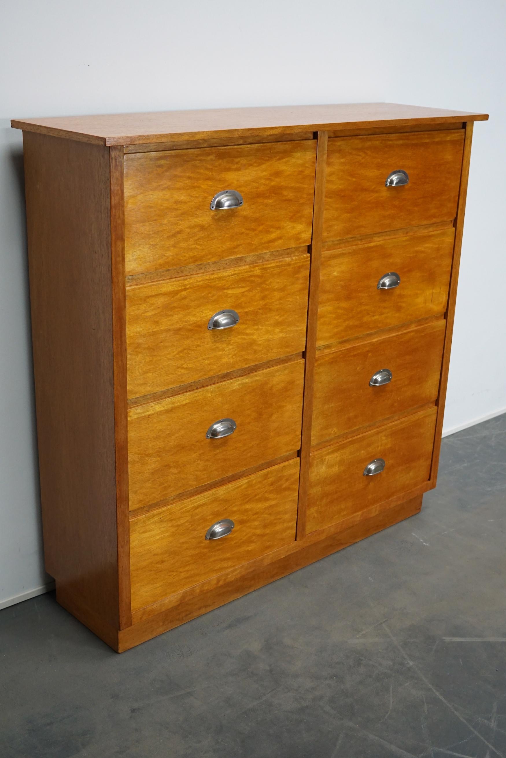 Industrial German Oak Apothecary Cabinet, Mid-20th Century For Sale