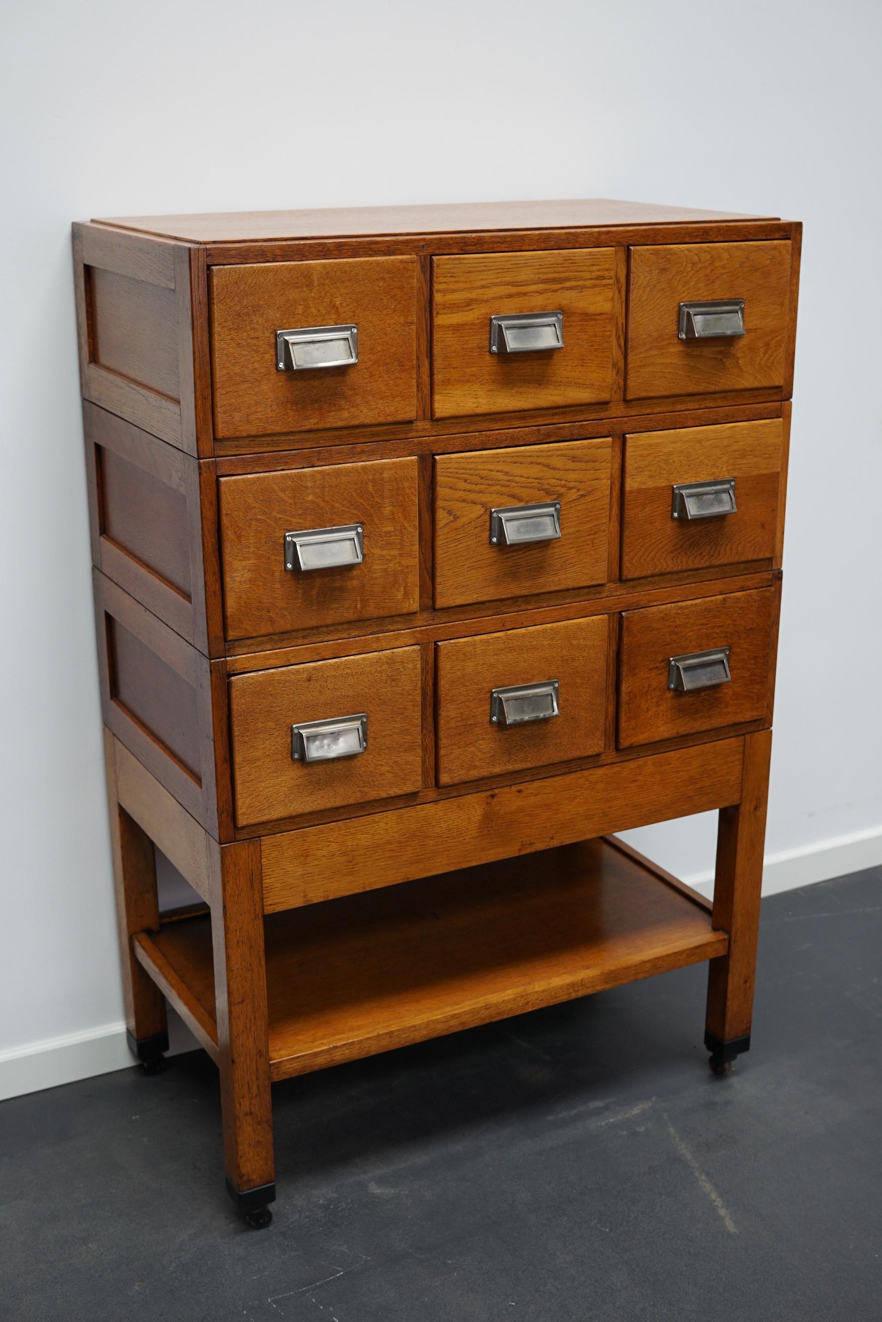 German Oak Apothecary Cabinet, Mid-20th Century 4