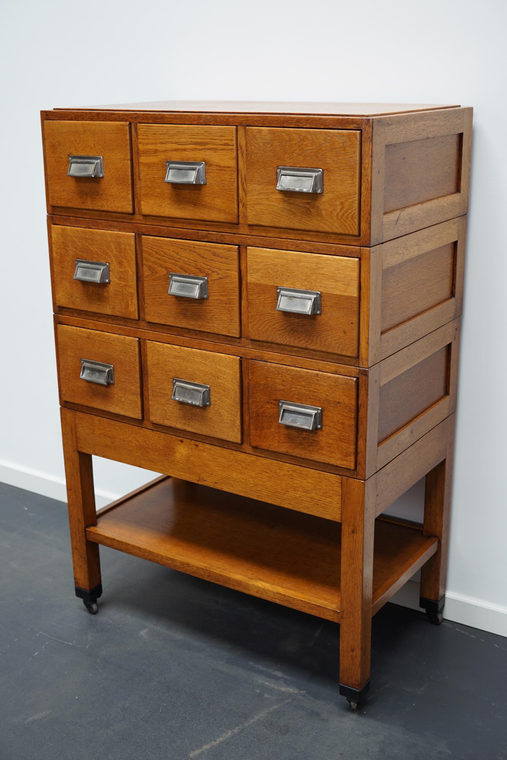 German Oak Apothecary Cabinet, Mid-20th Century 5