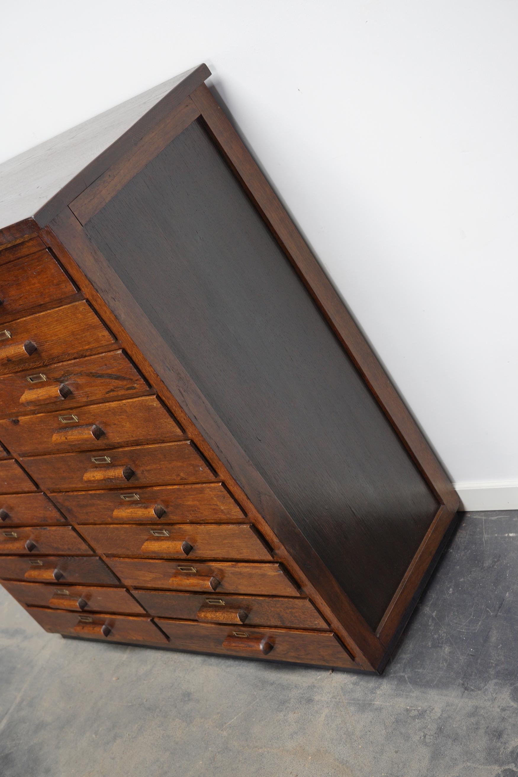German Oak Apothecary Cabinet or Bank of Drawers, 1930's 6