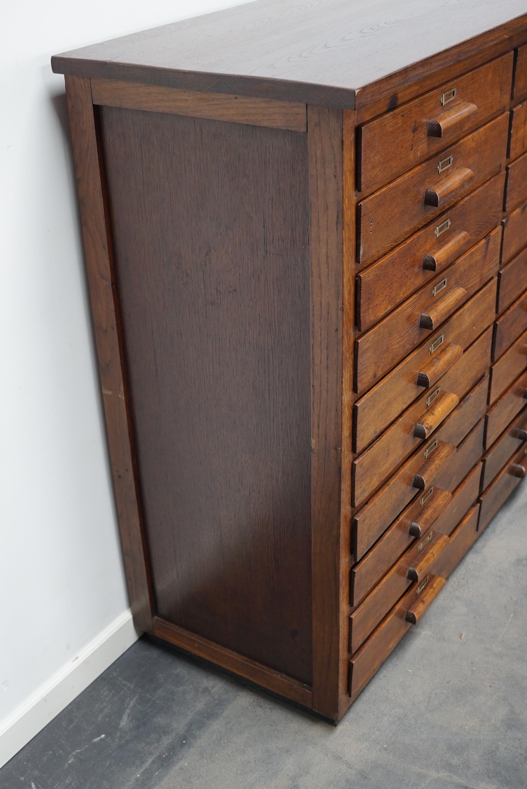 German Oak Apothecary Cabinet or Bank of Drawers, 1930's 8
