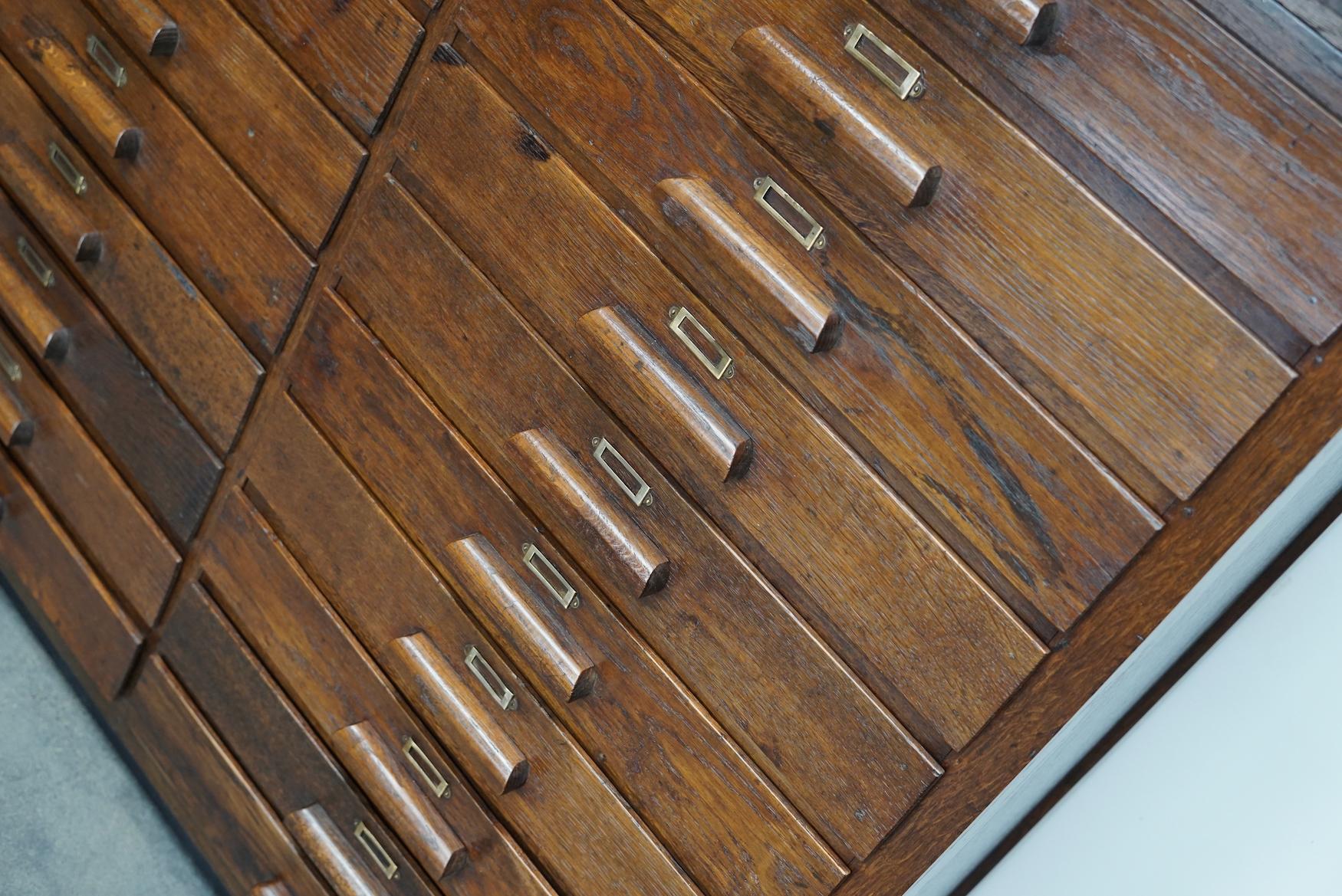 German Oak Apothecary Cabinet or Bank of Drawers, 1930's 3