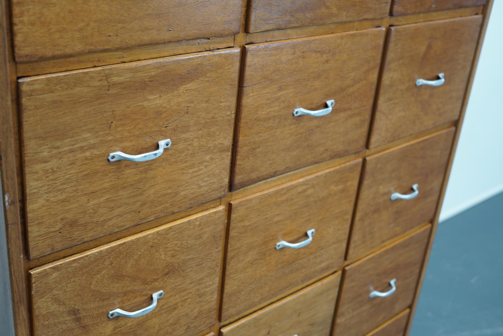 German Oak Apothecary Cabinet or Bank of Drawers, 1950s 2