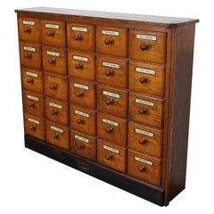 German Oak Apothecary Cabinet or Bank of Drawers, Early 20th Century