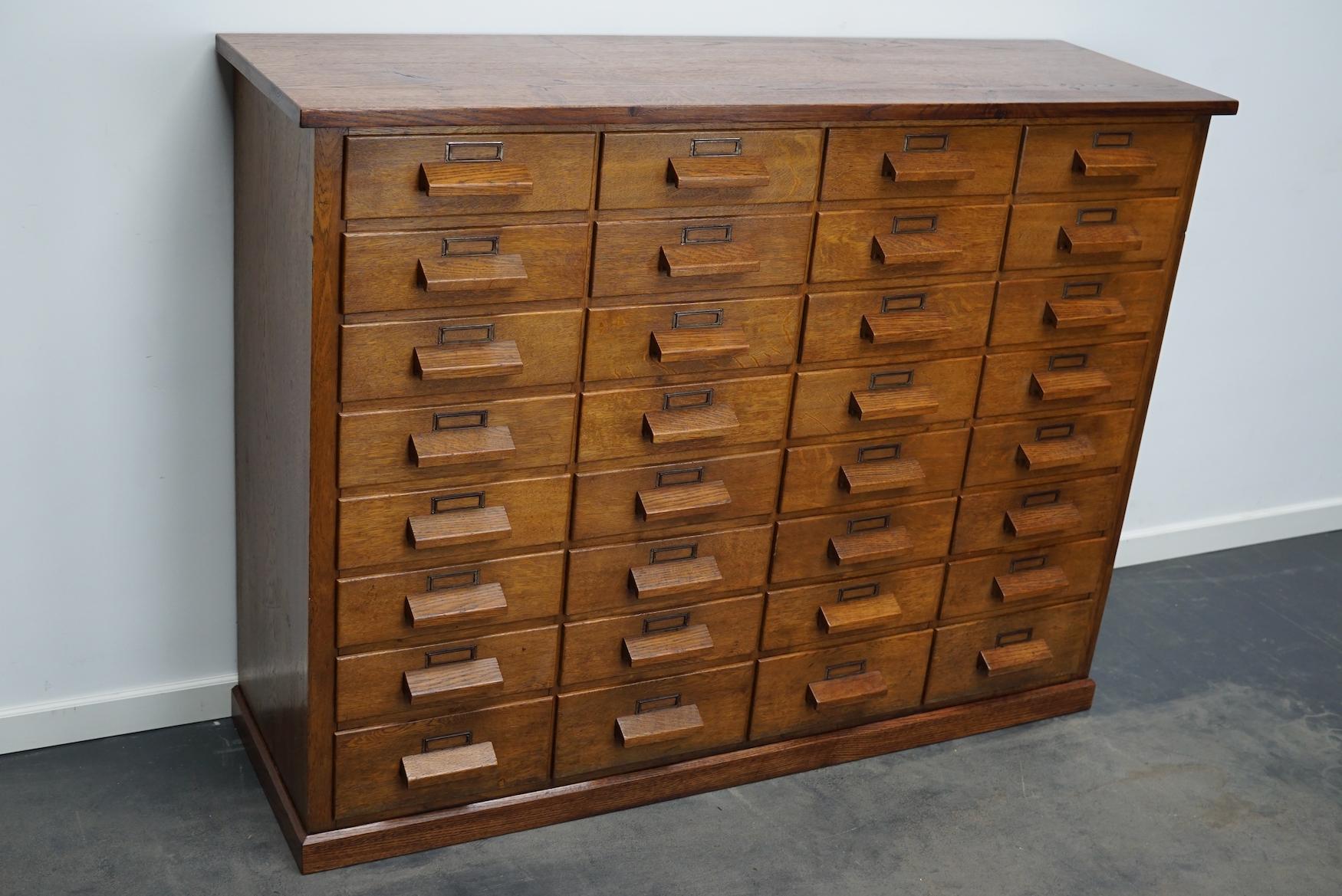 German Oak Apothecary Cabinet or Bank of Drawers, Mid-20th Century 6