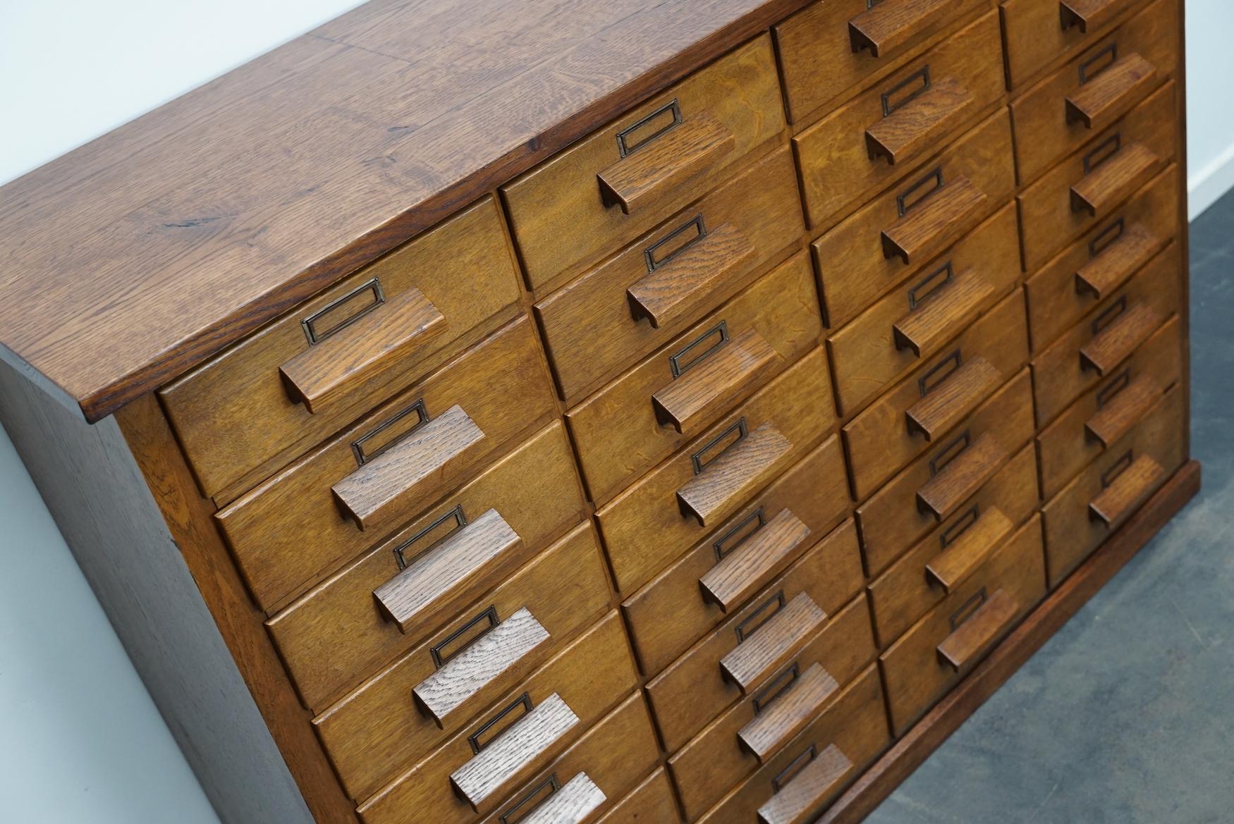 German Oak Apothecary Cabinet or Bank of Drawers, Mid-20th Century 7