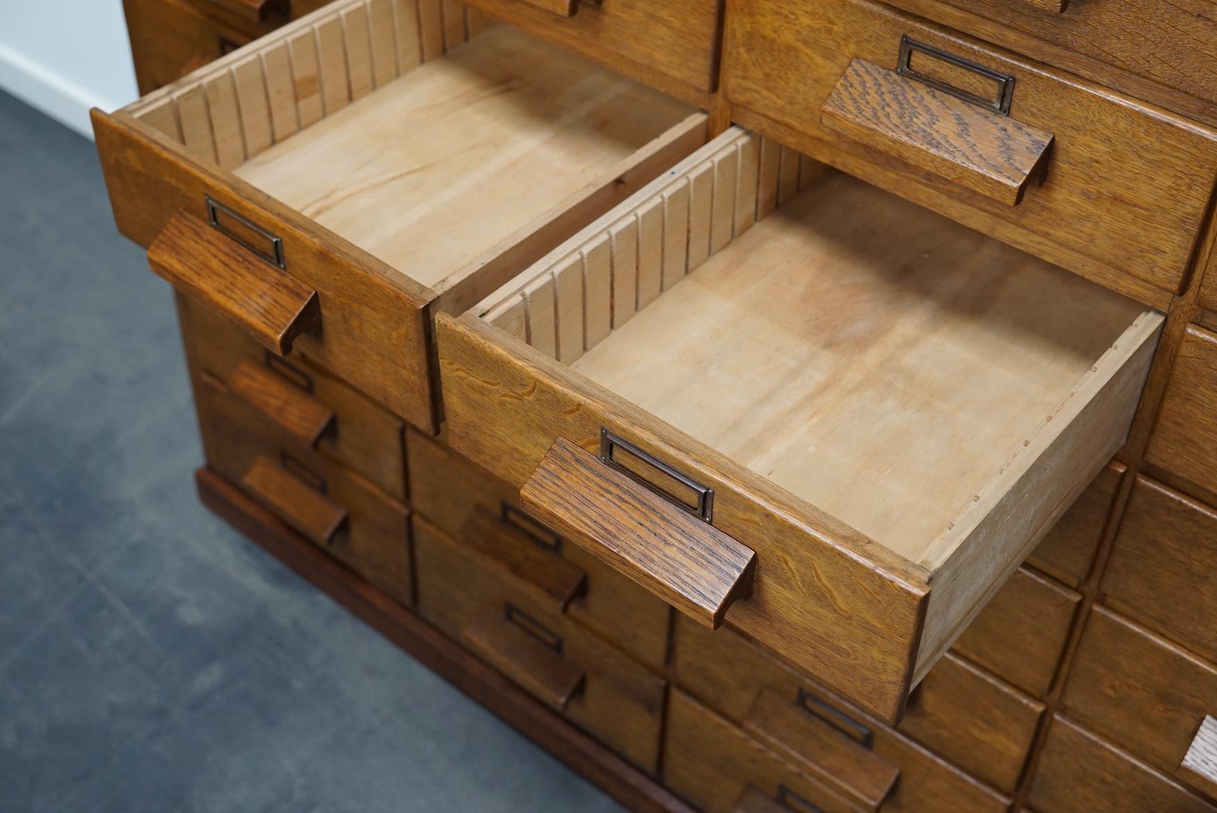 German Oak Apothecary Cabinet or Bank of Drawers, Mid-20th Century 1