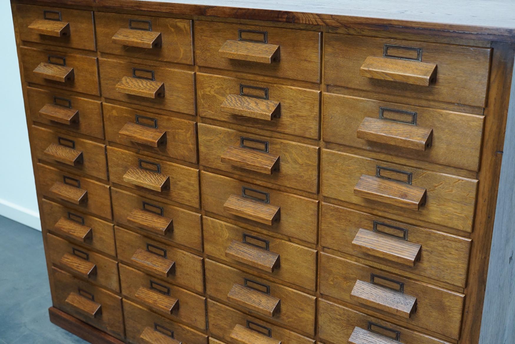German Oak Apothecary Cabinet or Bank of Drawers, Mid-20th Century 3