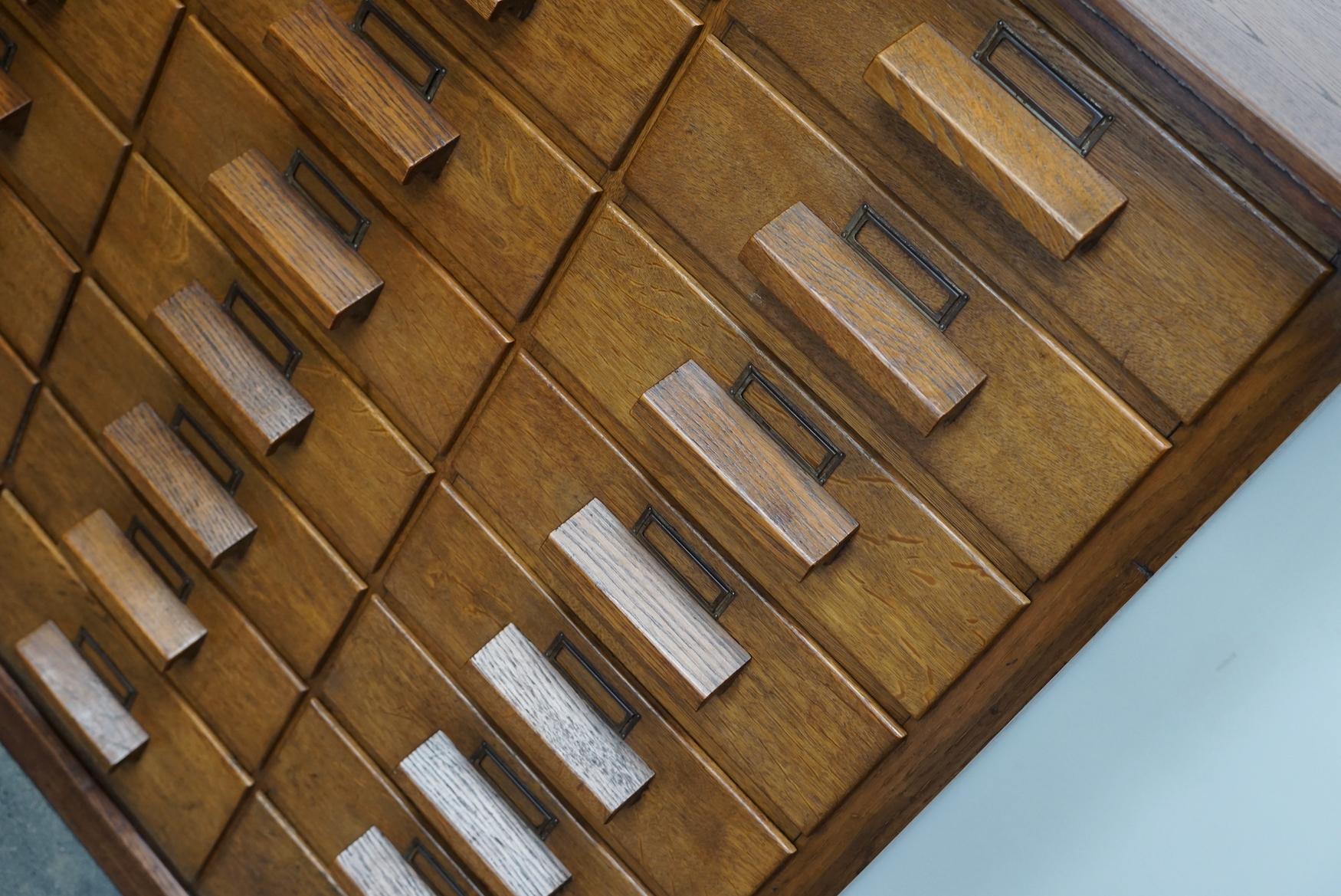 German Oak Apothecary Cabinet or Bank of Drawers, Mid-20th Century 4